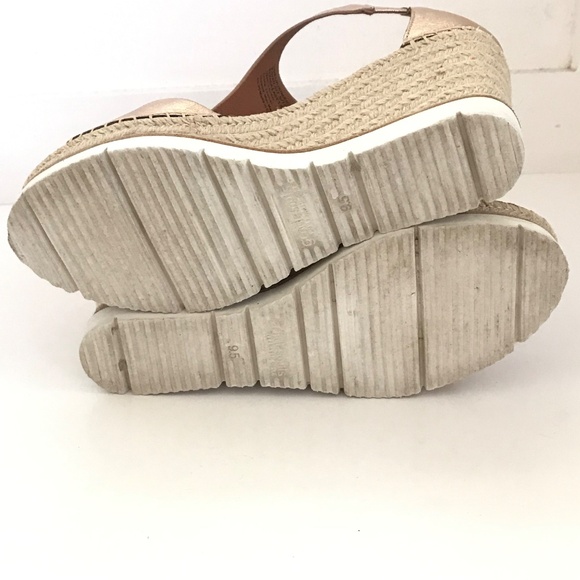 GENTLE SOULS Elyssa T-Strap Espadrille Wedge Sandals Rose Gold Women’s Size 9.5 - Picture 15 of 16